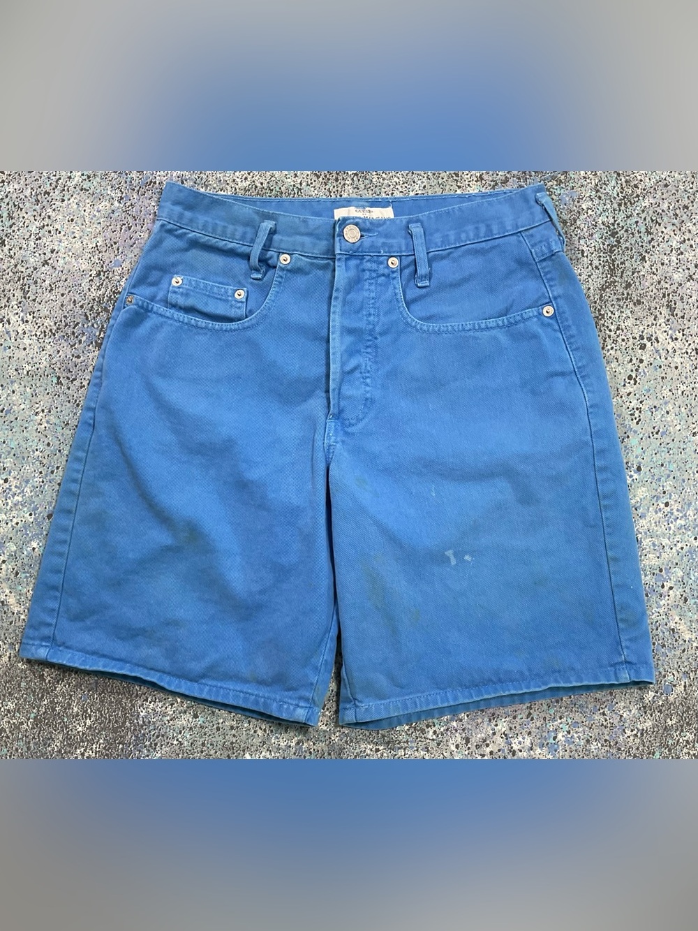 Vintage 90s GUESS Georges Marciano Blue Denim High Rise Shorts USA Sz 1. Grunge